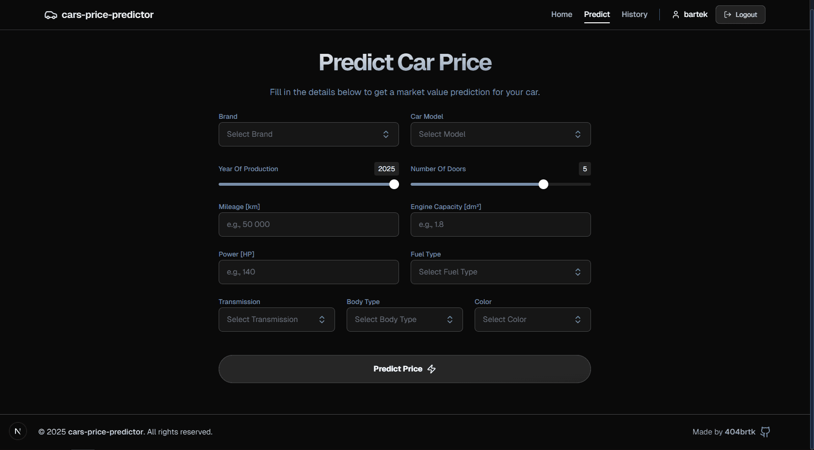 cars-price-predictor preview